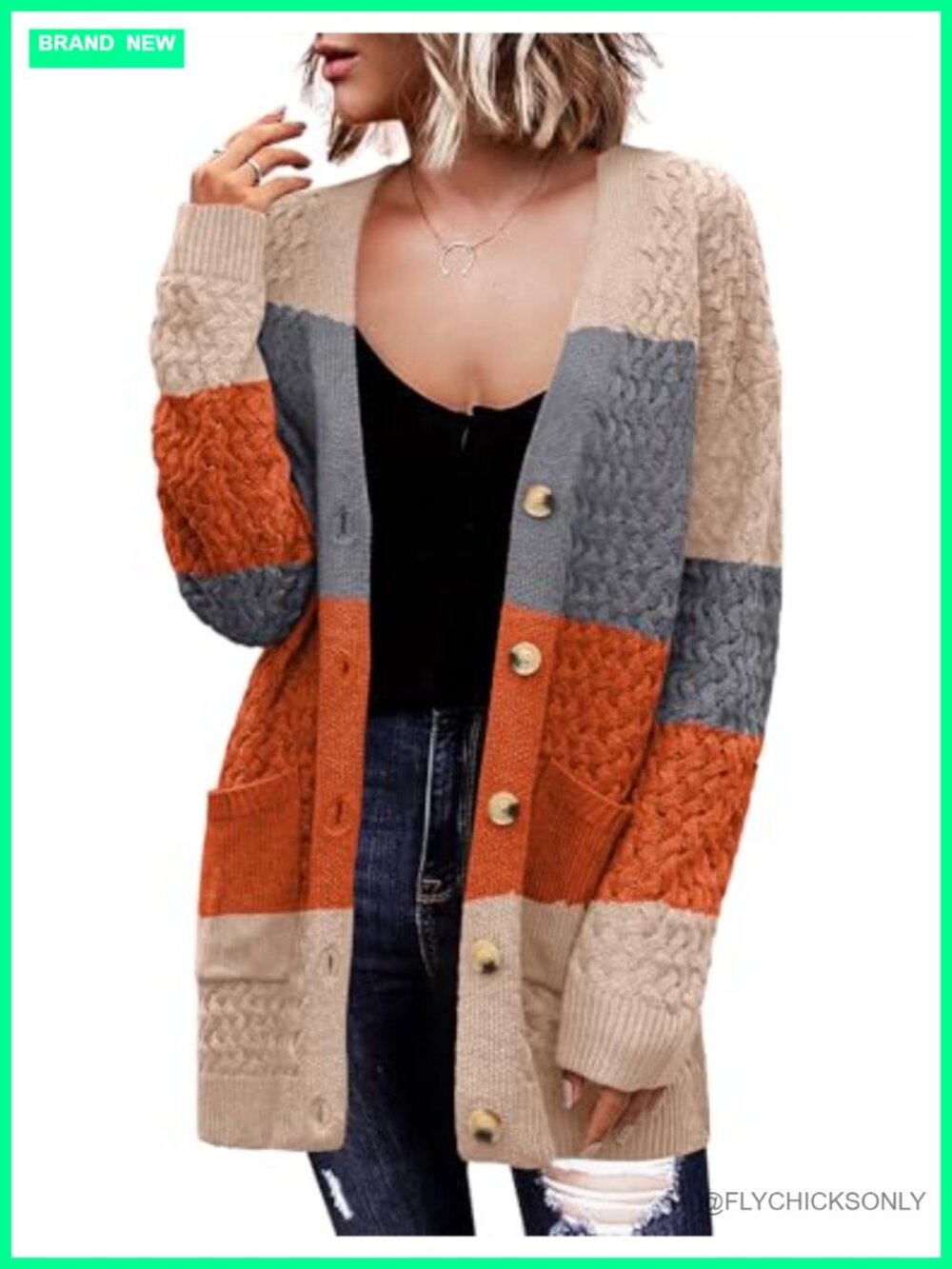 Women's Cable Knit Cardigan Sweater Long Sleeve Open Front Button Down 2025